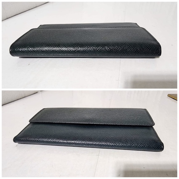 Authentic Louis Vuitton Taiga Long Flap Wallet Navy Blue - Picture 8 of 15
